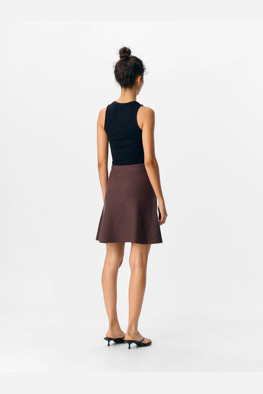 Object - Objreynard Short Knit Skirt - 4886427 Seal Brown