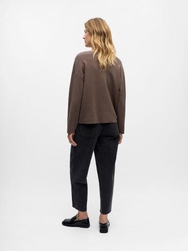 Object - Objreynard V-Neck Pullover - 4649720 Morel Strikbluser 