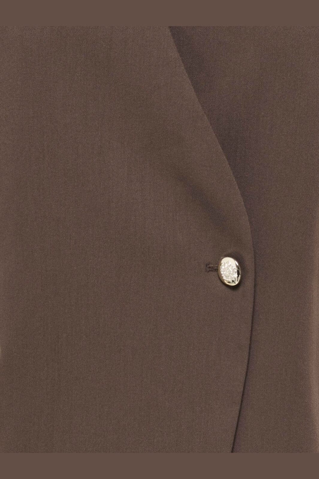 Only - Asmine S/S Asymmetric Shirt Tlr - 5150596 Chocolate Torte