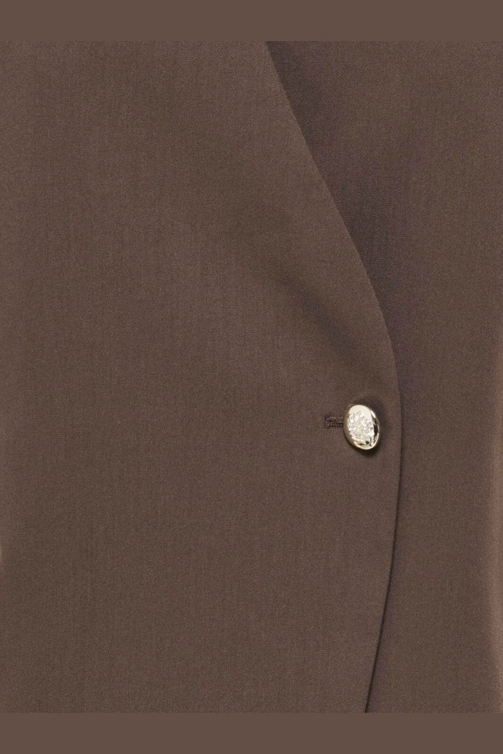 Only - Asmine S/S Asymmetric Shirt Tlr - 5150596 Chocolate Torte