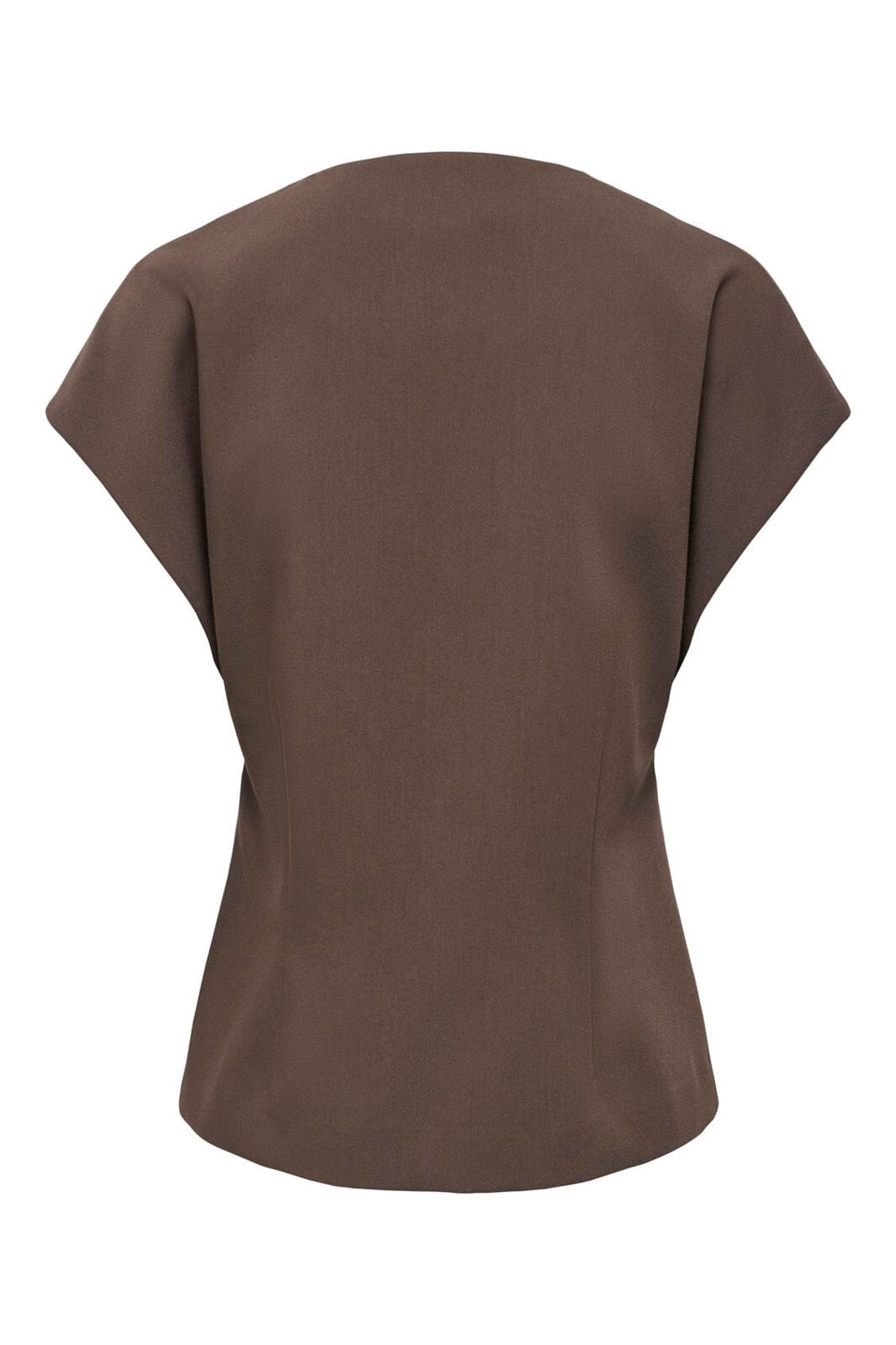 Only - Asmine S/S Asymmetric Shirt Tlr - 5150596 Chocolate Torte