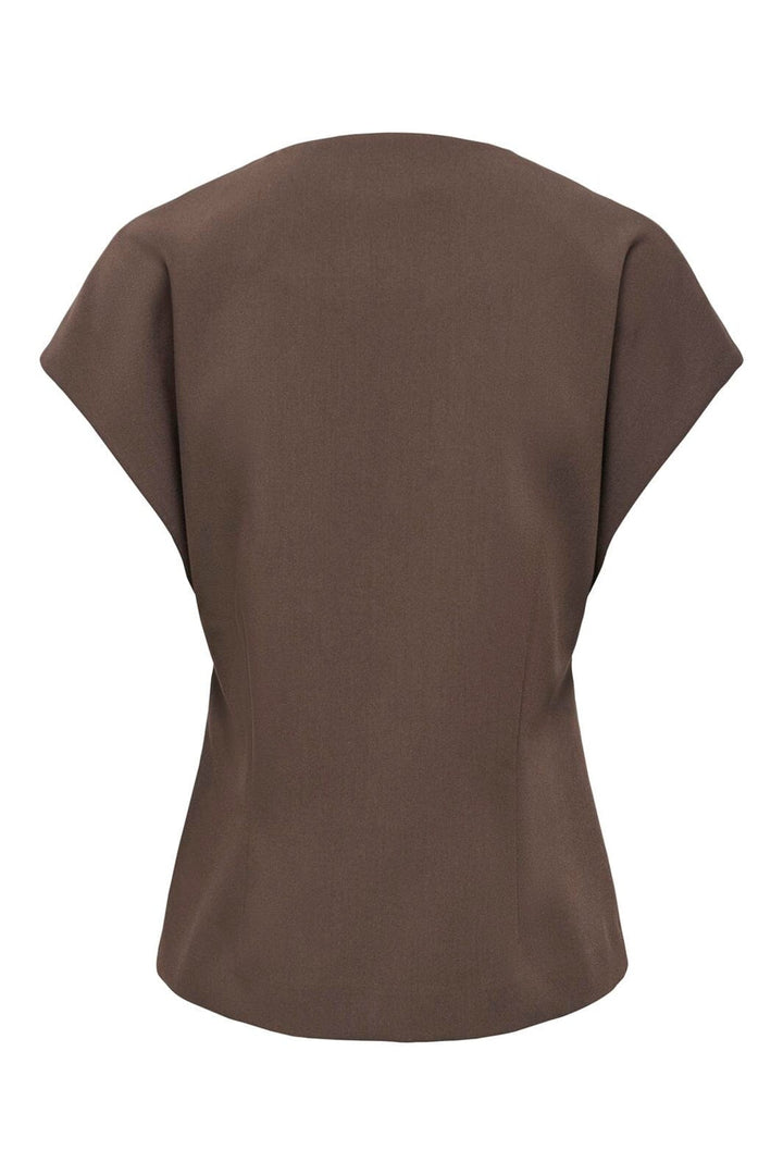 Only - Asmine S/S Asymmetric Shirt Tlr - 5150596 Chocolate Torte