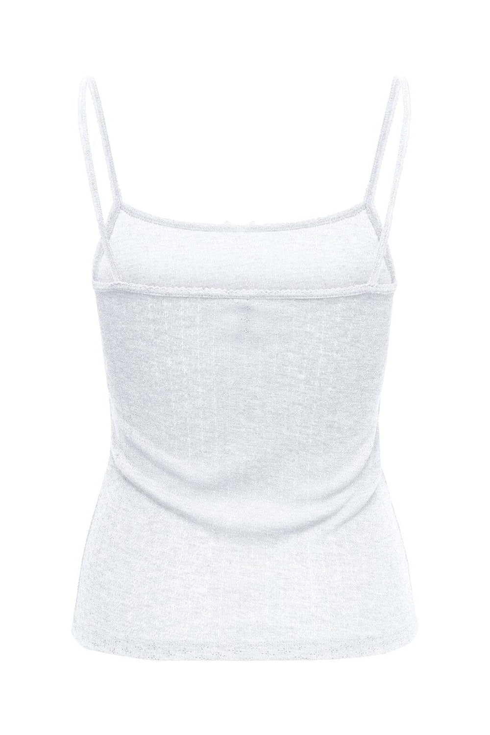 Only - Onl Kalli S/L Bow Rib Top - 4941122 Bright White Bright White Bow+Binding