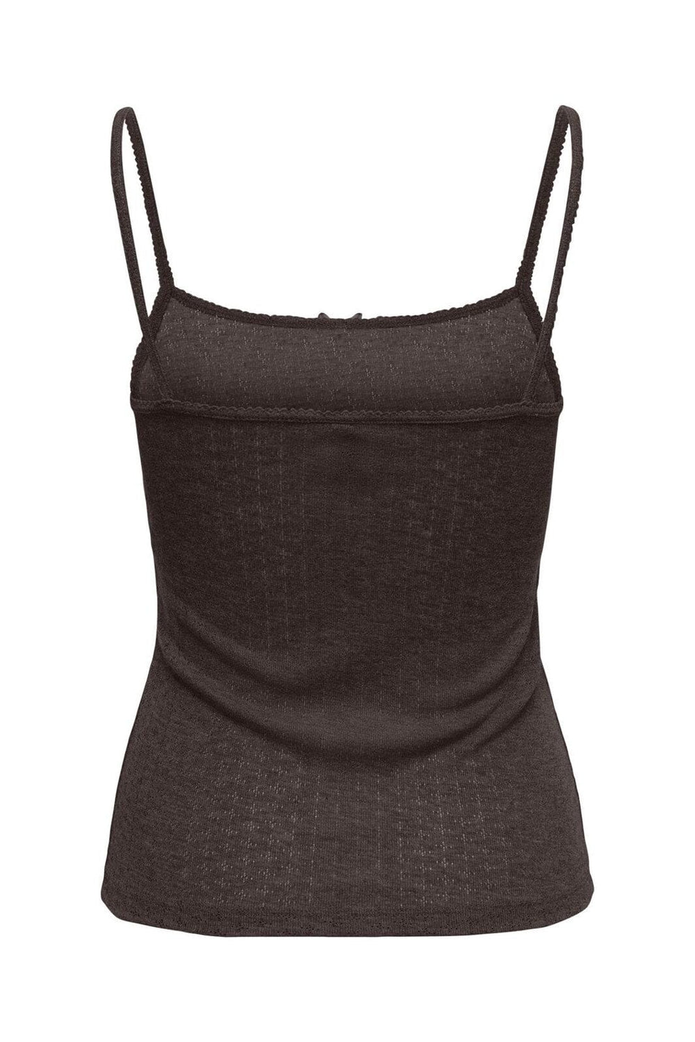 Only - Onl Kalli S/L Bow Rib Top - 4941125 Coffee Bean Coffee Bean Bow+Binding