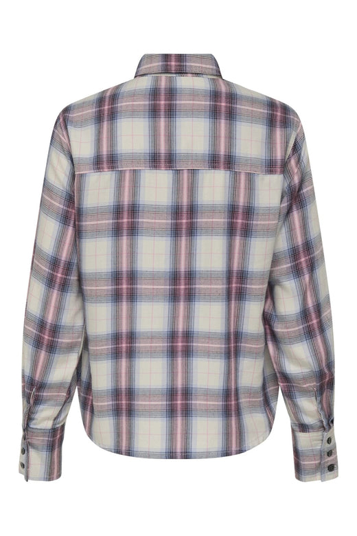 Only - Onlabbie Ls Check Shirt - 4824213 Cloud Dancer W Sea Pink & Easter Egg & Black Check Skjorter 