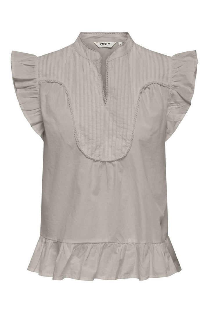 Only - Onladda S/L V-Neck Top - 4957296 Chateau Gray