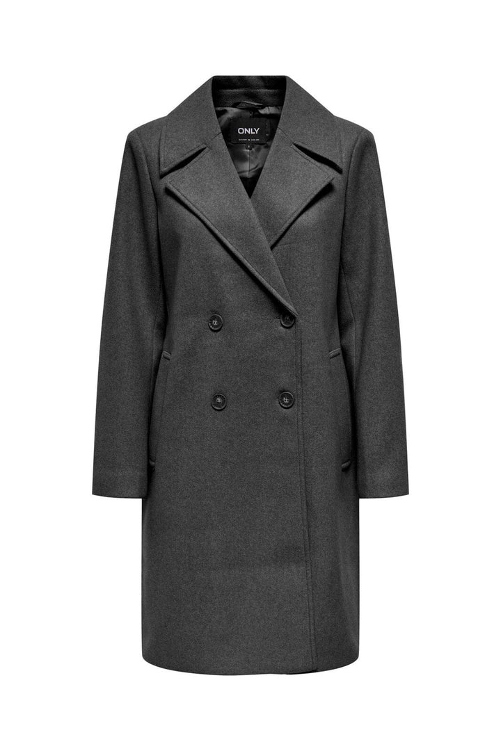 Only - Onladina Long Coat Cc - 4852110 Dark Grey Melange