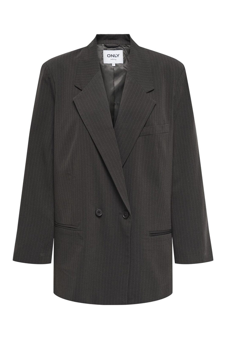 Only - Onlalden Life L/S Ovs Pinstri Blazer Tlr - 4841175 Mole W. Pinstripe
