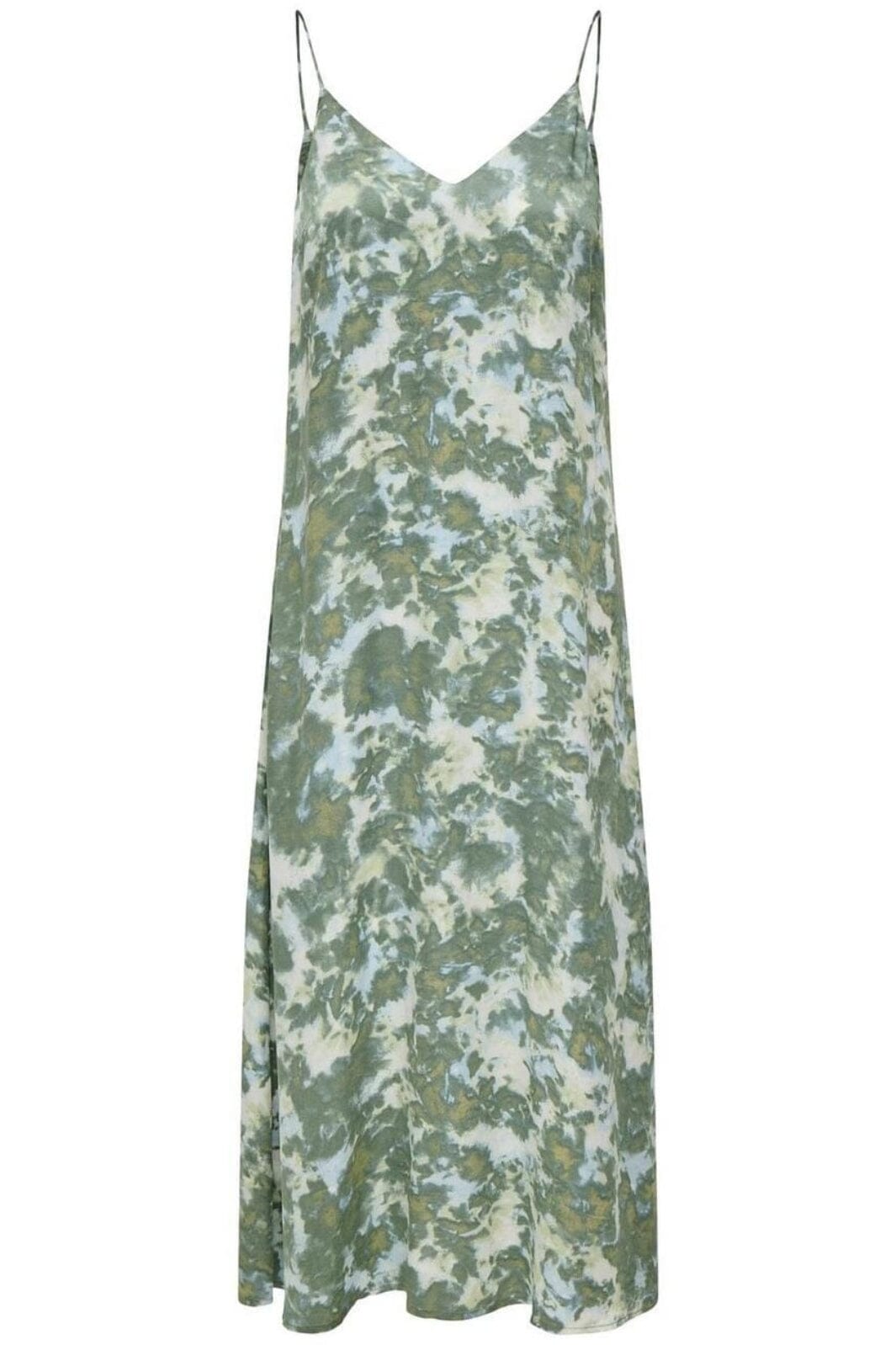 Only - Onlannlouise Strap Long Dress - 4902916 Balsam Green Tie Dye Kjoler 