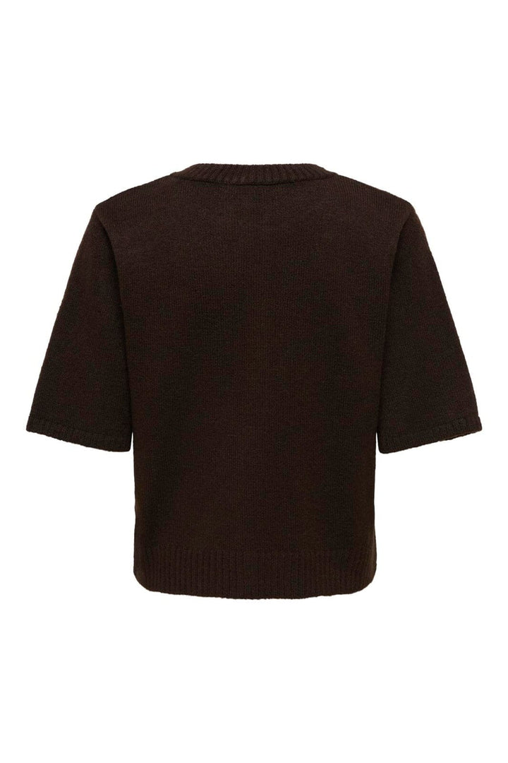 Only - Onlarzi 2/4 Jaq O-Neck Cardigan Knt - 5103942 Coffee Bean Harlequin/Birch/Walnut/Dtm Button