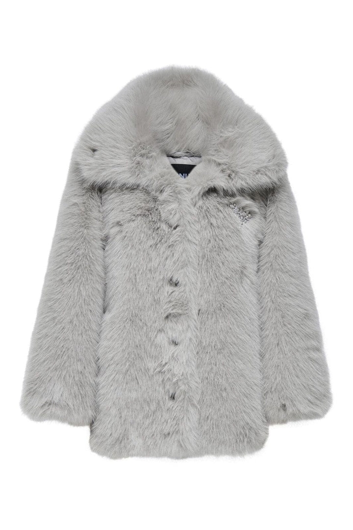 Only - Onlashia Life Faux Deco Fur Coat - 4851967 Drizzle