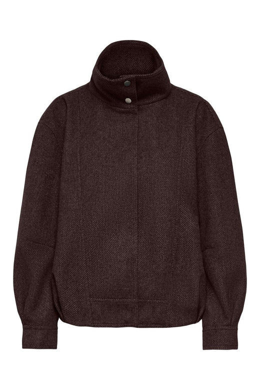 Only - Onlasta High Collar Bomber Jacket - 5136400 Chocolate Torte Melange