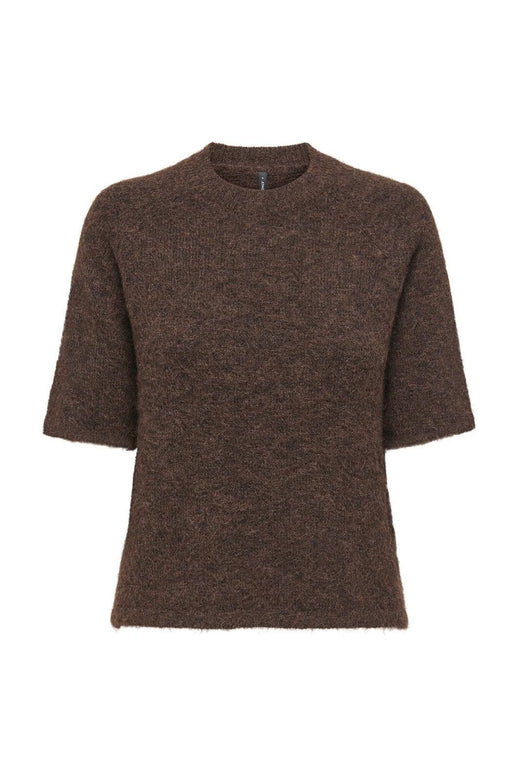 Only - Onlazu 2/4 Raglan O-Neck Knt - 4889213 Seal Brown Melange