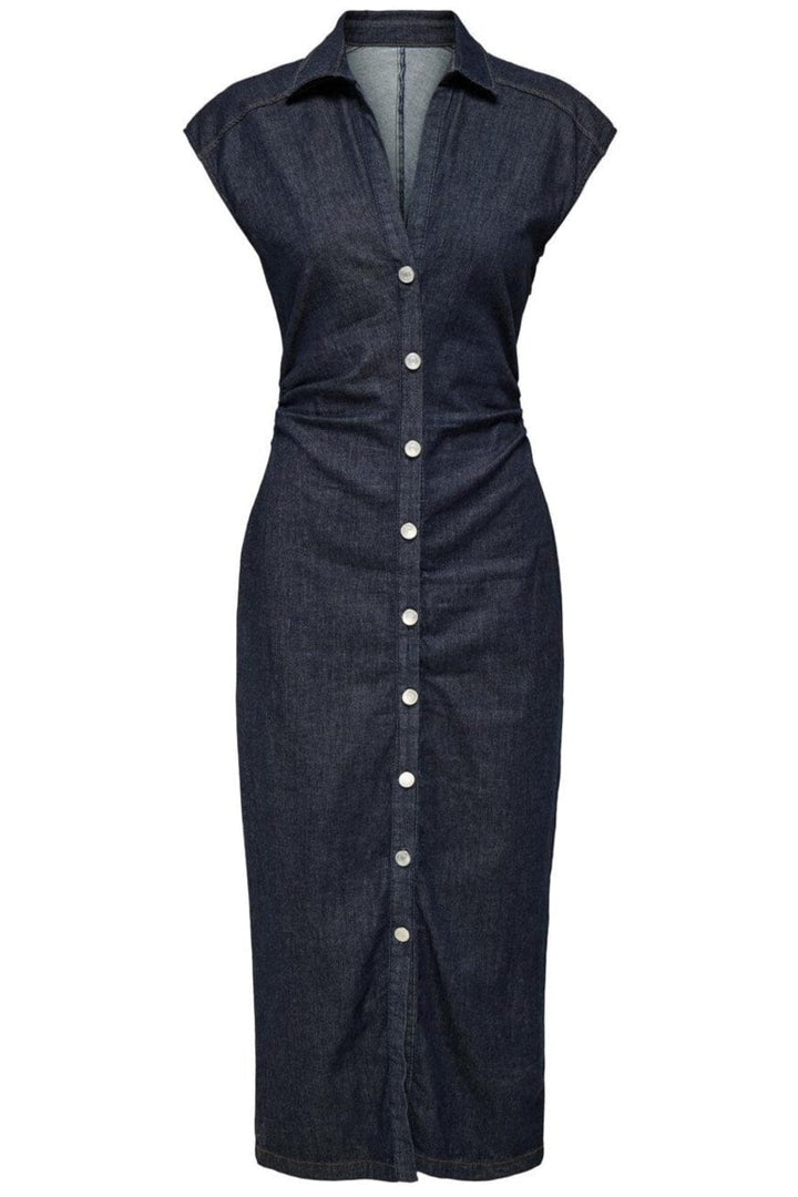 Only - Onlbabe Capsleeve Midi Dress Rinse - 4921304 Dark Blue Denim