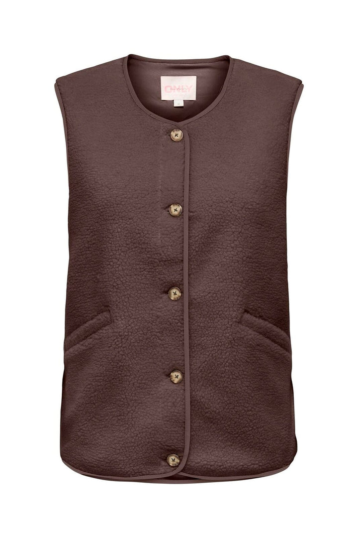 Only - Onlbaby Teddy Vest - 5100911 Chocolate Martini