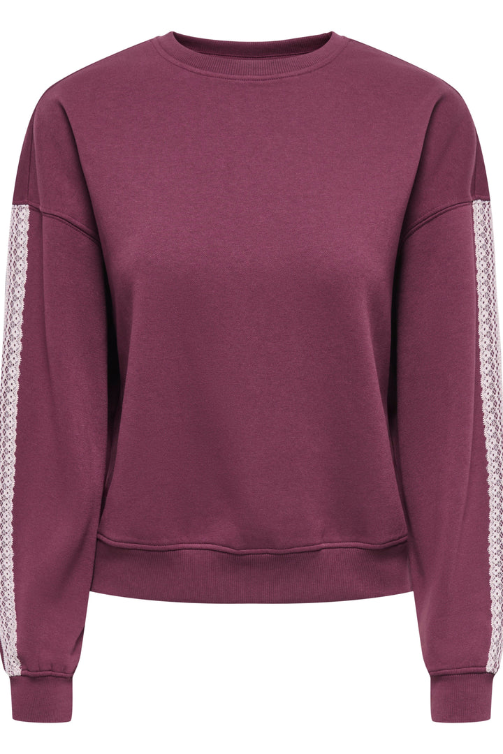 Only - Onlbeauty L/S Crew Neck Swt - 5190775 Fig Lace Pale Lilac Sweatshirts 