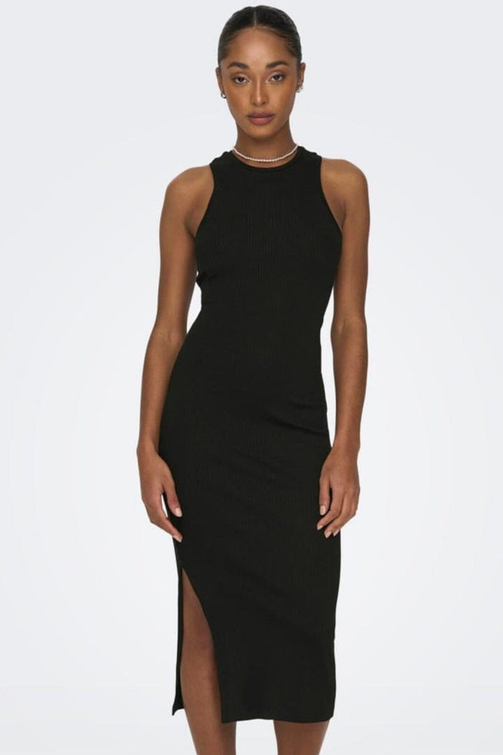 Only - Onlbelfast S/L Midi Dress Jrs - 4007039 Black Kjoler 