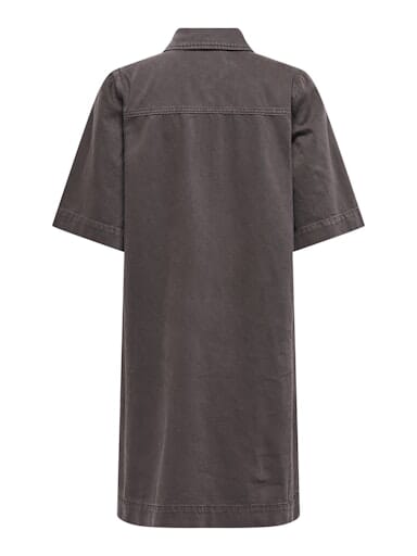 Only - Onlbelle-Silla S/S Button Dress - 4839775 Seal Brown Kjoler 