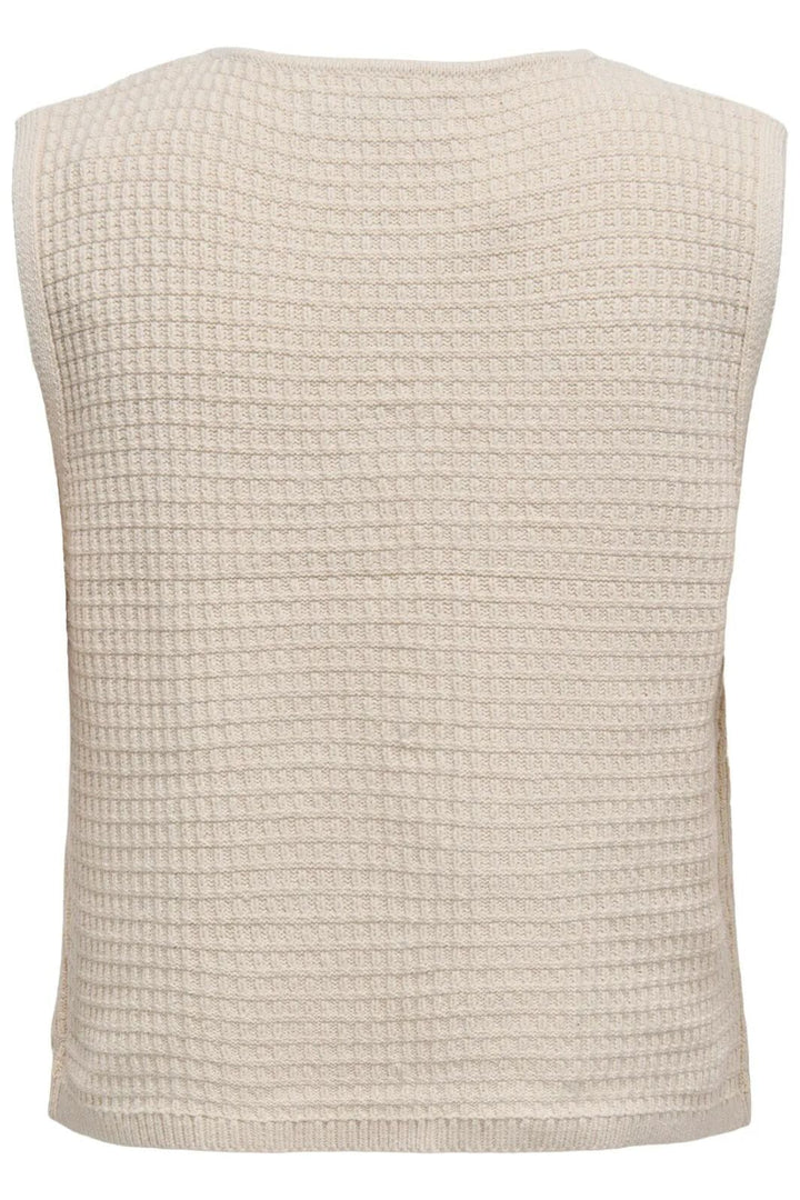 Only - Onlbirtie Sl Tie V-Neck Vest Cc Knt - 4777998 Birch Frakker 
