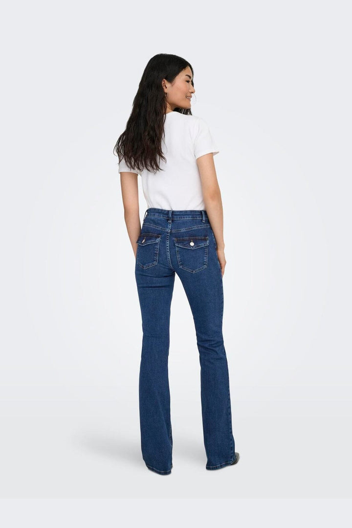 Only - Onlblush B-Poc Flared Pim134 - 5000266 Dark Blue Denim