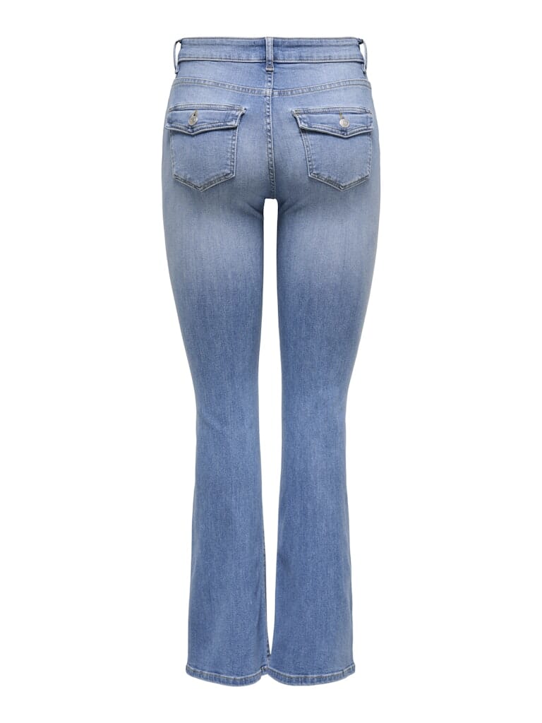 Only - Onlblush Back Pock Fla Tai222 Dnmnoos - 4665682 Medium Blue Denim Jeans 