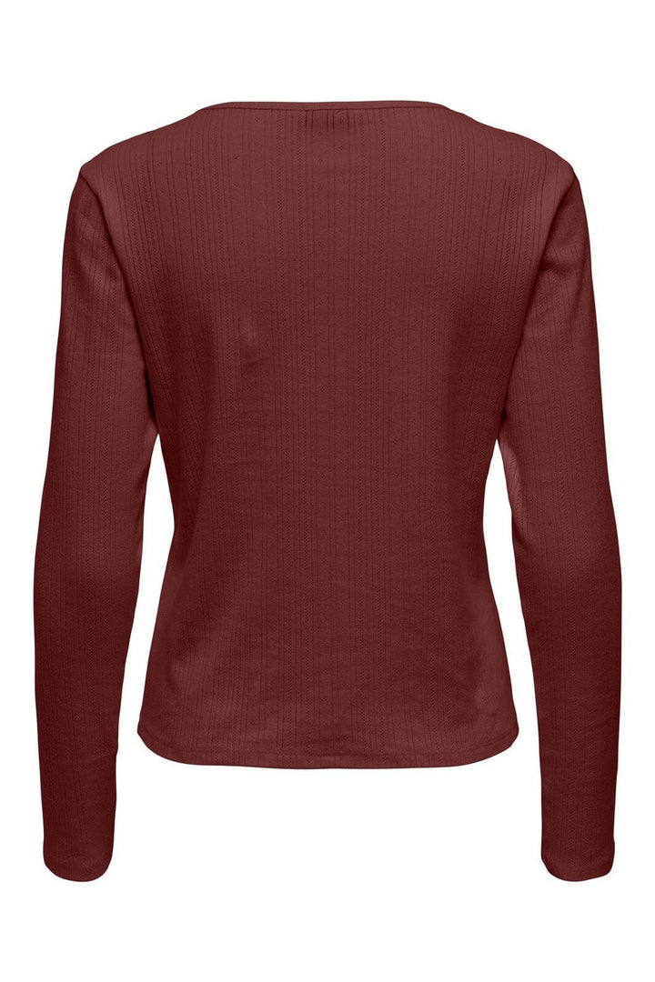 Only - Onlbremen O-Neck L/S Top Moch - 4870536 Madder Brown