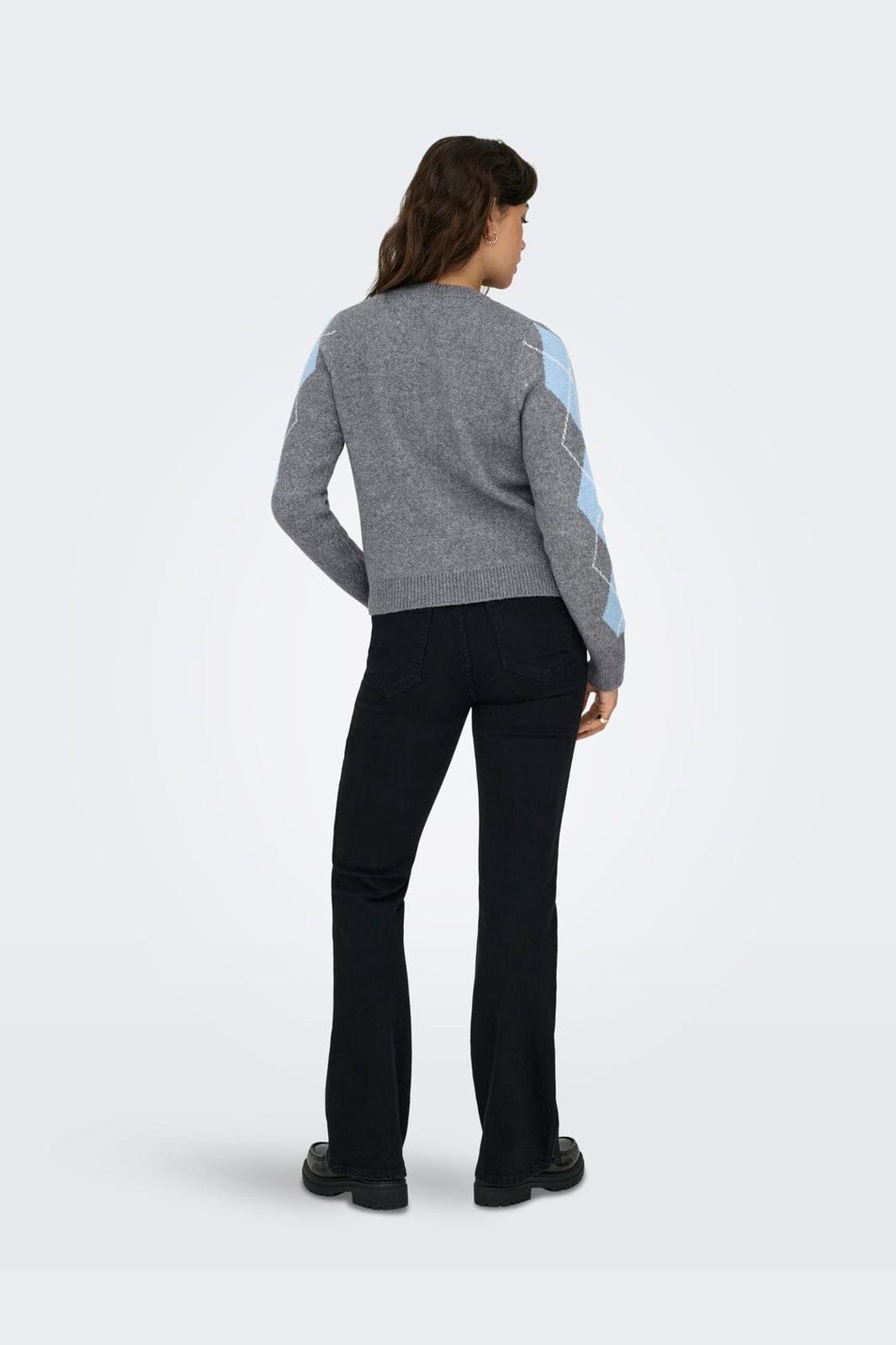 Only - Onlbrighton Life Ls Button Cardi Knt - 4960042 Medium Grey Melange Soft Chambray/Birch/Horn Button