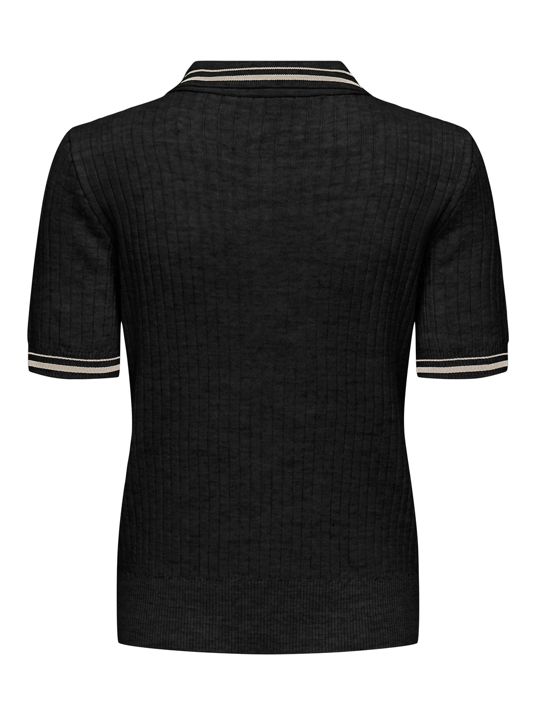 Only - Onlcanton Ss Polo Pull Knt - 4931897 Black Birch Melange/Fmop Button Skjorter 