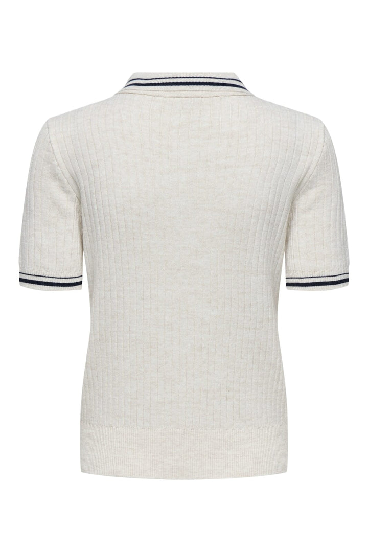 Only - Onlcanton Ss Polo Pull Knt - 4931897 Black Birch Melange/Fmop Button