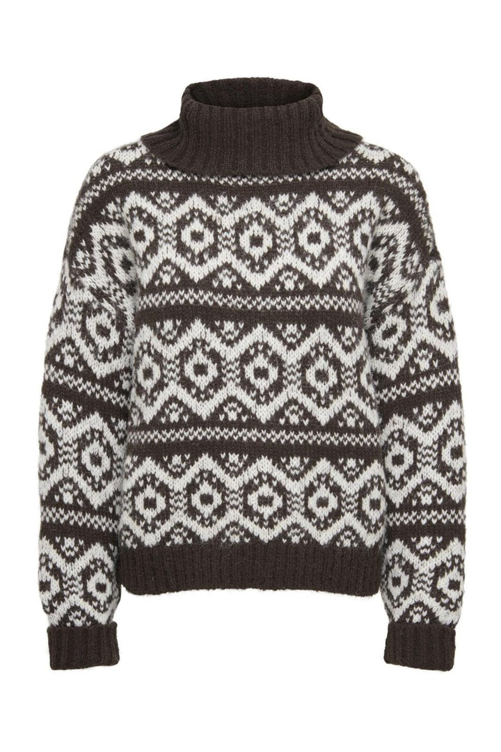 Only - Onlcarin Life Ls Jq Loose Rolln Knt - 4947850 Seal Brown Birch