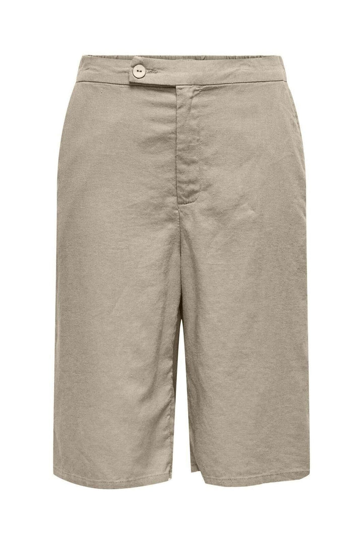 Only - Onlcaro Linen Bl Bermu Shorts Cc - 4727117 Oxford Tan