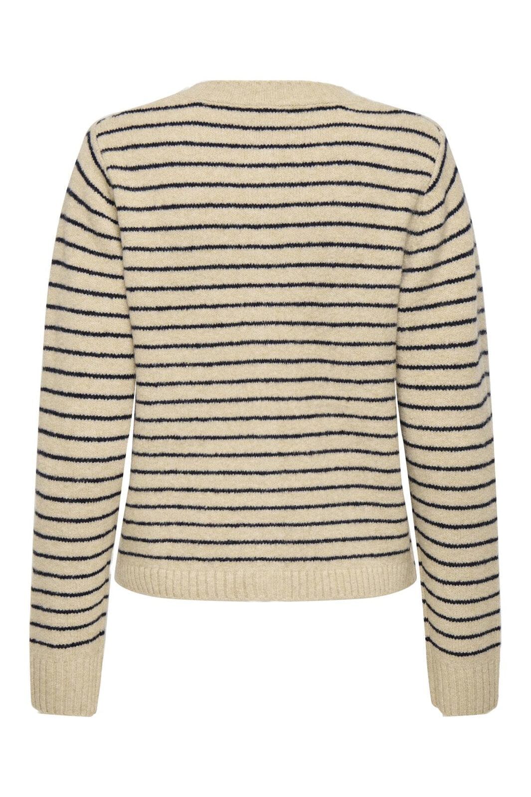 Only - Onlchester Life Ls Stripe Cardi Cc Knt - 4917596 Humus Niht Sky/Mel/Silver Button