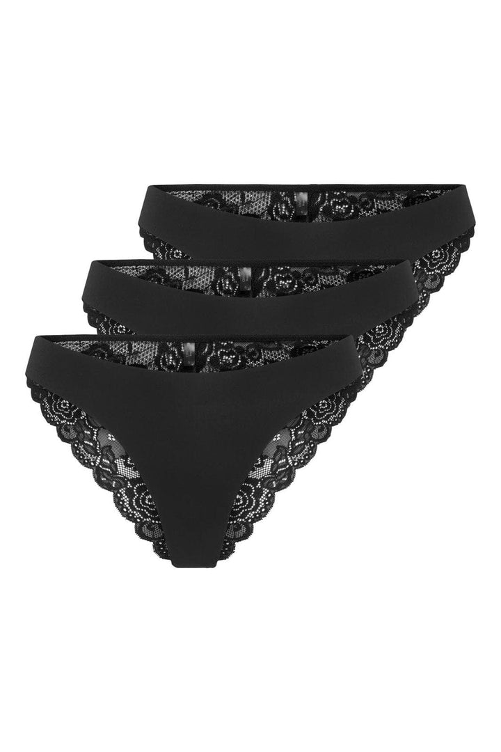 Only - Onlchloe Lace Brazil 3-Pack Acc - 4801845 Black X3