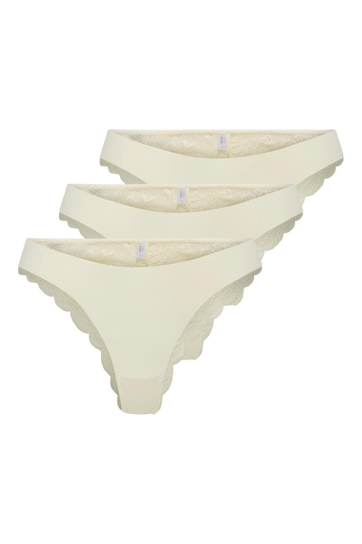 Only - Onlchloe Lace Brazil 3-Pack Acc - 4801849 Cloud Dancer X3