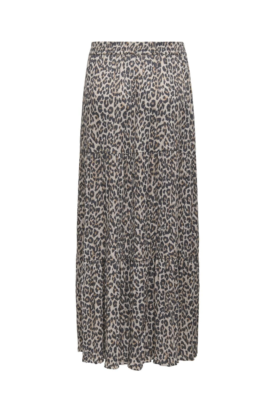 Only - Onlcikka Long Skirt - 4694862 Pumice Stone Wild Life Leo