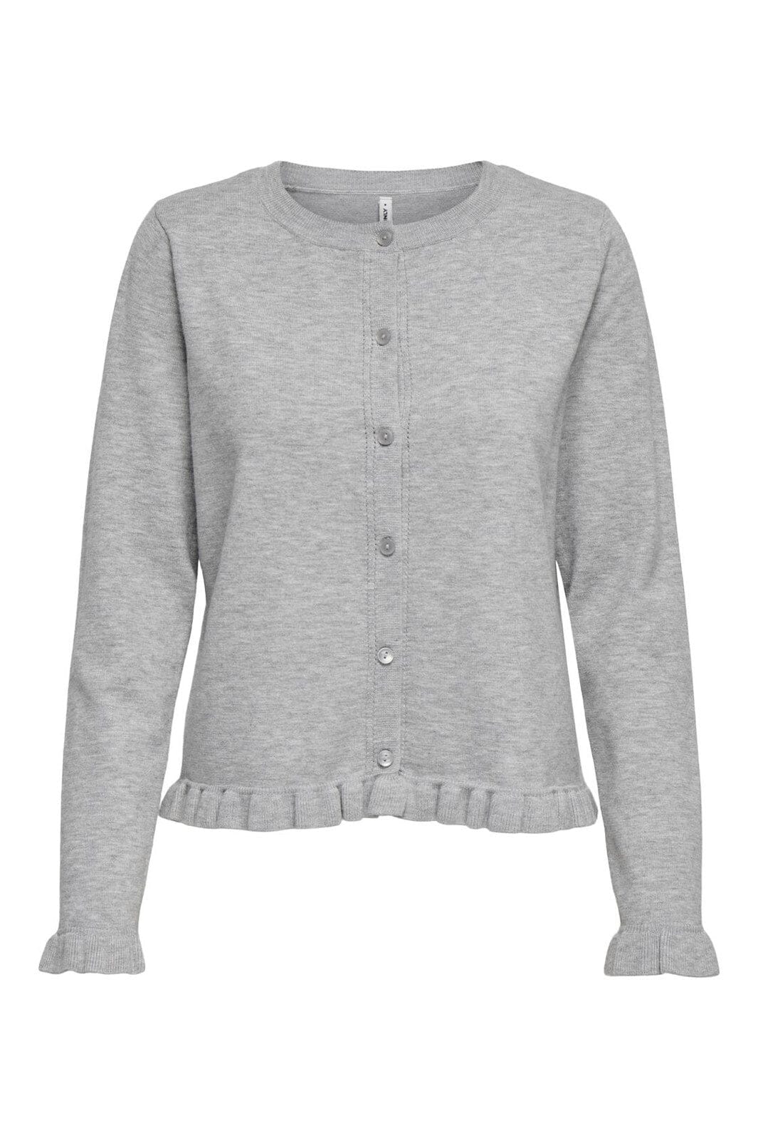 Only - Onlcinderel Ls Frill Cardigan Knt - 4979900 Light Grey Melange