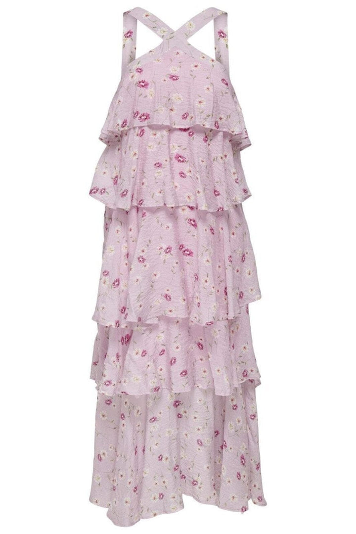 Only - Onlcinderella S/L Layered Dress - 4776579 Orchid Pink Wauw Flower Kjoler 