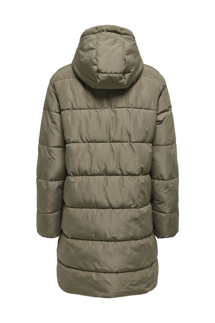 Only - Onlclair Puffer Hood Coat Cc - 4780666 Stone Gray Jakker 