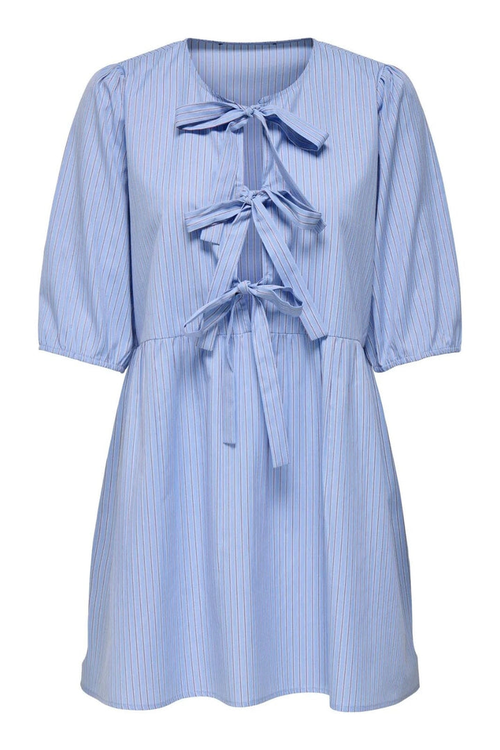 Only - Onlclara Tessa Life Ss Bow Dress - 4881783 Serenity W Bw+Ruby Wine