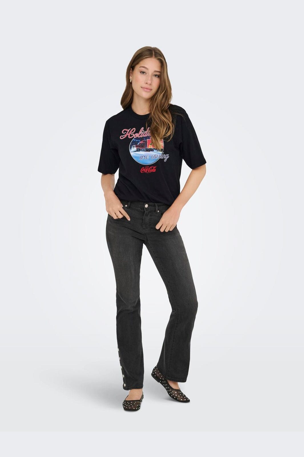 Only - Onlcoca Cola Xmas Life S/S Top - 4837321 Black Holidays Are Coming