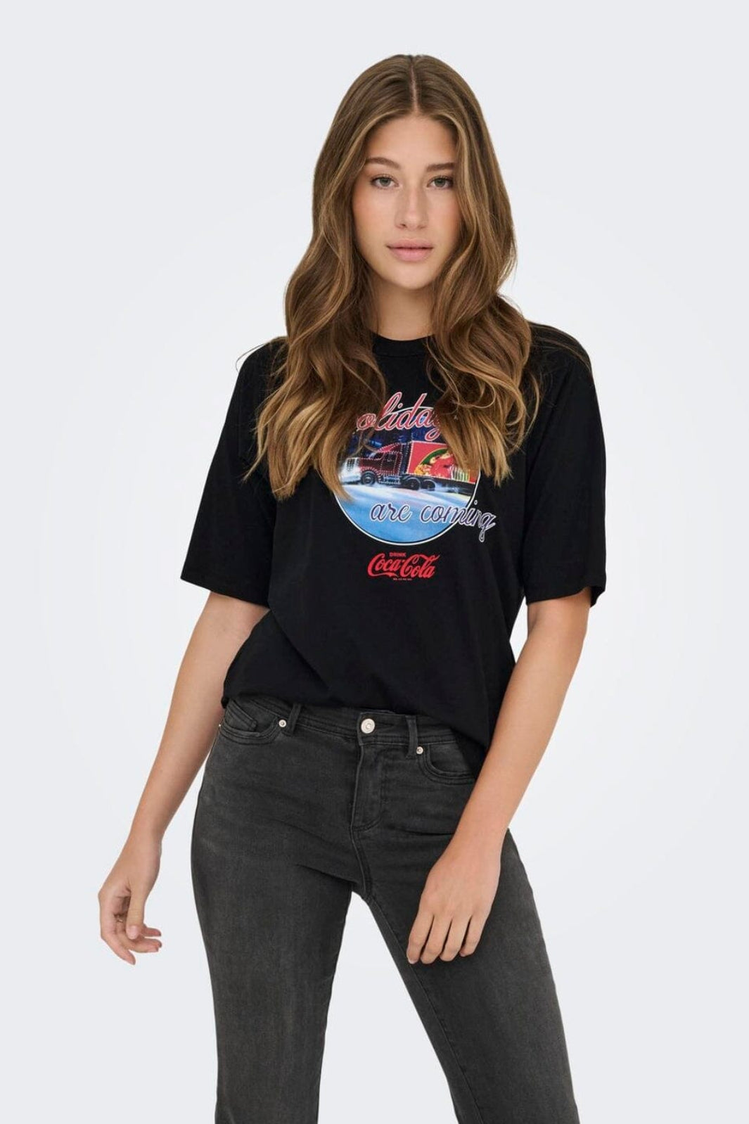 Only - Onlcoca Cola Xmas Life S/S Top - 4837321 Black Holidays Are Coming