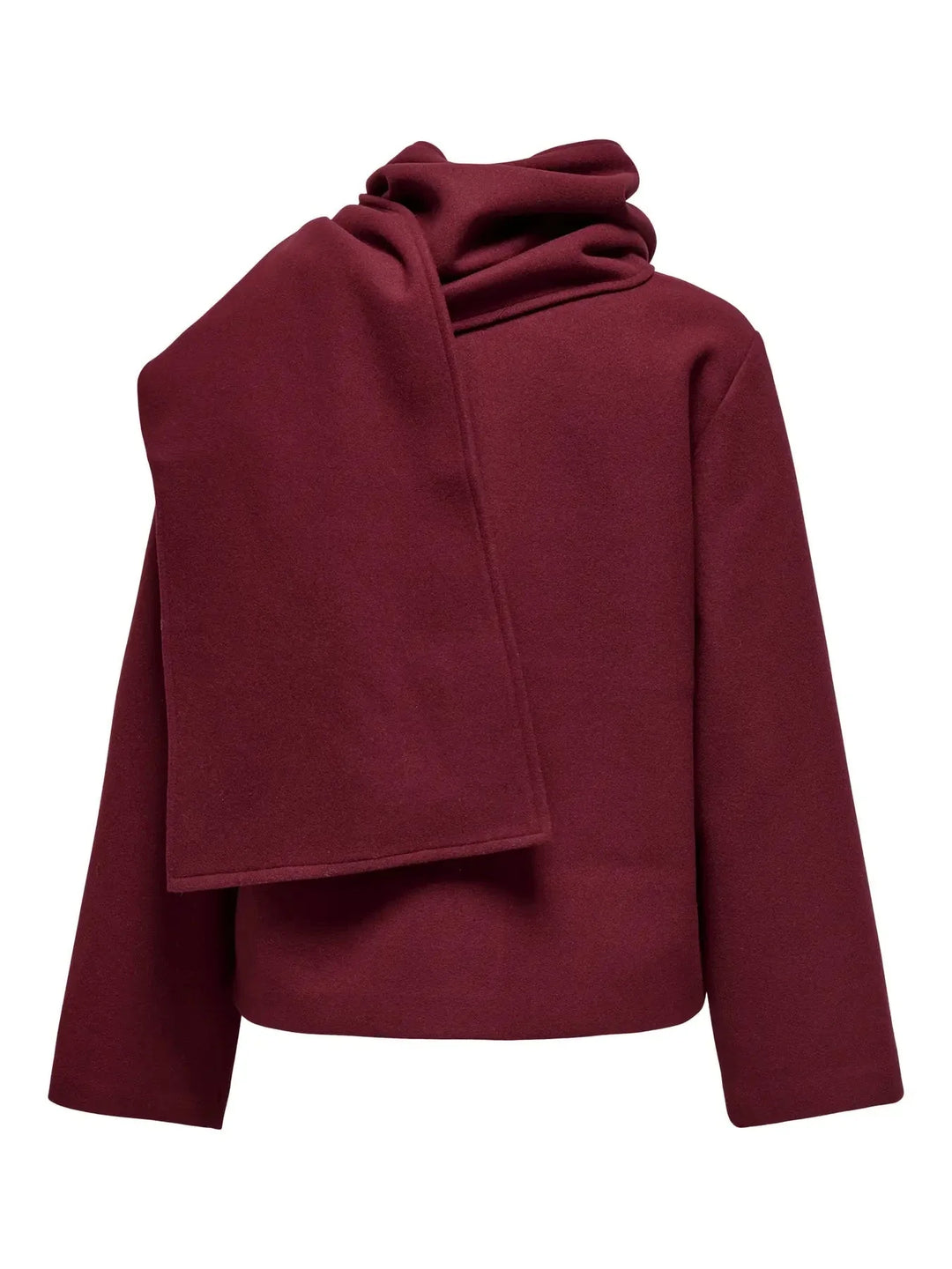 Only - Onlelba Life Scarf Jacket Cc - 4852333 Cabernet W.Rose Lining Frakker 