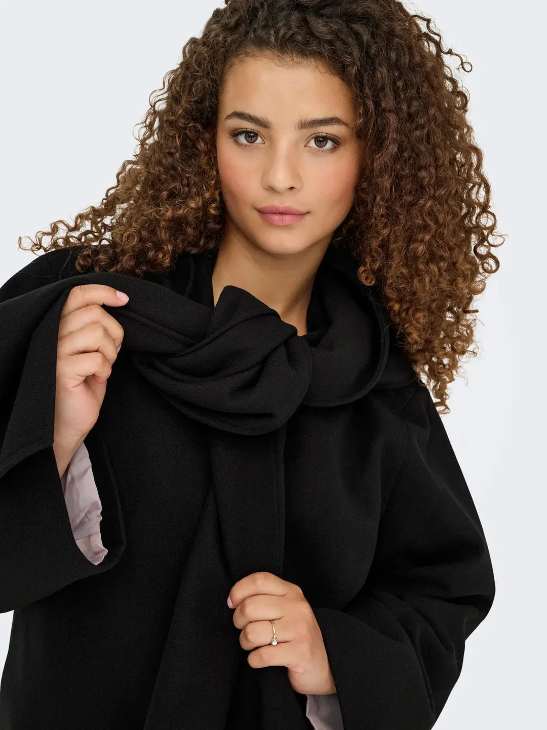 Only - Onlelba Life Scarf Jacket Cc - 4852335 Black W.Rose Lining Frakker 