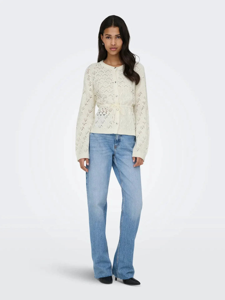 Only - Onlelke Life Ls Cardigan Cc Knt - 4976277 Birch Silver Heart Button Cardigans 