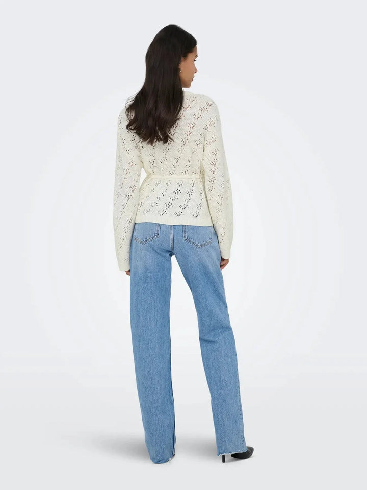 Only - Onlelke Life Ls Cardigan Cc Knt - 4976277 Birch Silver Heart Button Cardigans 