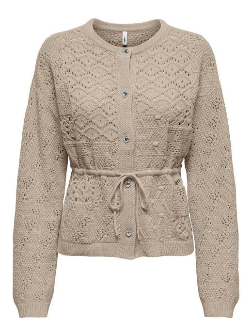 Only - Onlelke Life Ls Cardigan Cc Knt - 5049514 Oxford Tan Silver Heart Button Cardigans 