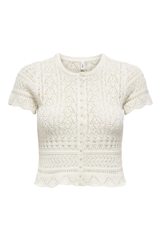 Only - Onlelke Life Ss Pearl Cardigan Cc Knt - 4972395 Birch White Pearl