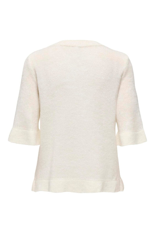 Only - Onlella Ss Frill O-Neck Knt - 4992506 Birch Melange