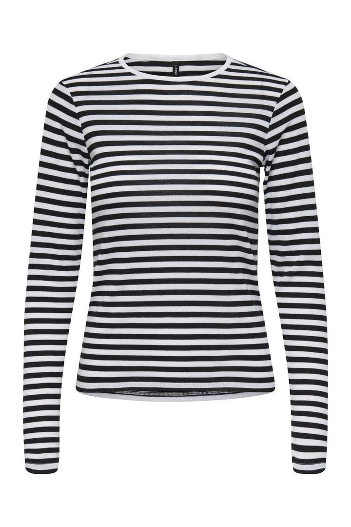 Only - Onlelli L/S Rib Top - 5024615 Black White