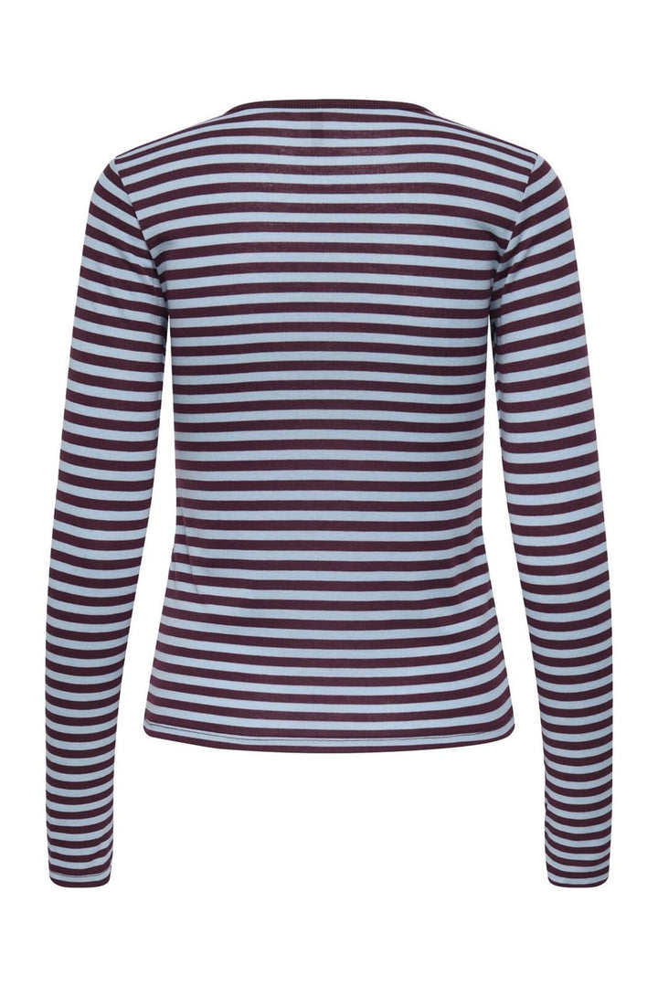 Only - Onlelli L/S Rib Top - 5024625 Cabernet Cashmere Blue